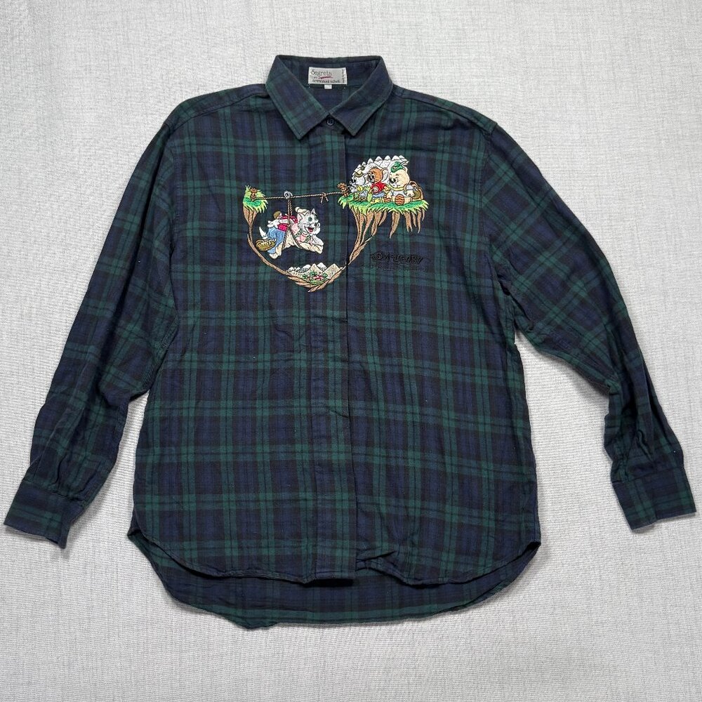VTG Segreta by Emmanuel Schvili Plaid Button-Down Shirt Tom & Jerry Size 44